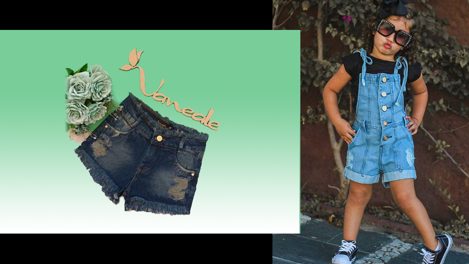 vaneale jeans moda infantil feminina atacado